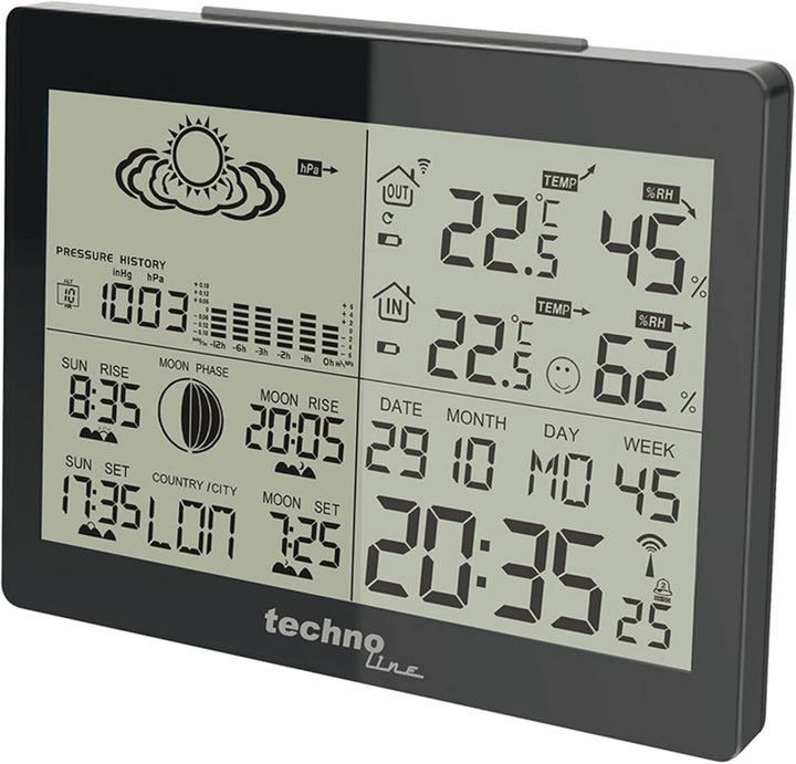 Technoline WS 6760 moderne Wetterstation mit Vorhersage von Wettersituation und Anzeige von Mondphas