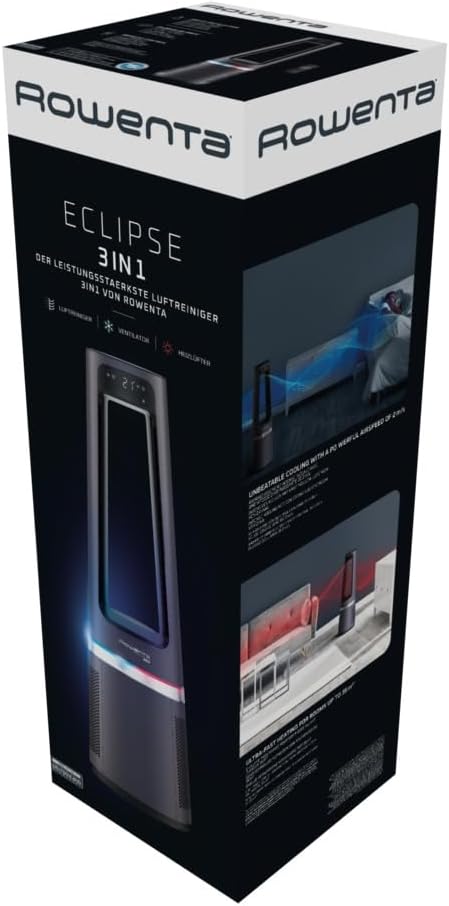 Rowenta QU5062 Eclipse 3in1 Luftreiniger | Heizlüfter | Ventilator | filtert 99,9% der Partikel | fü
