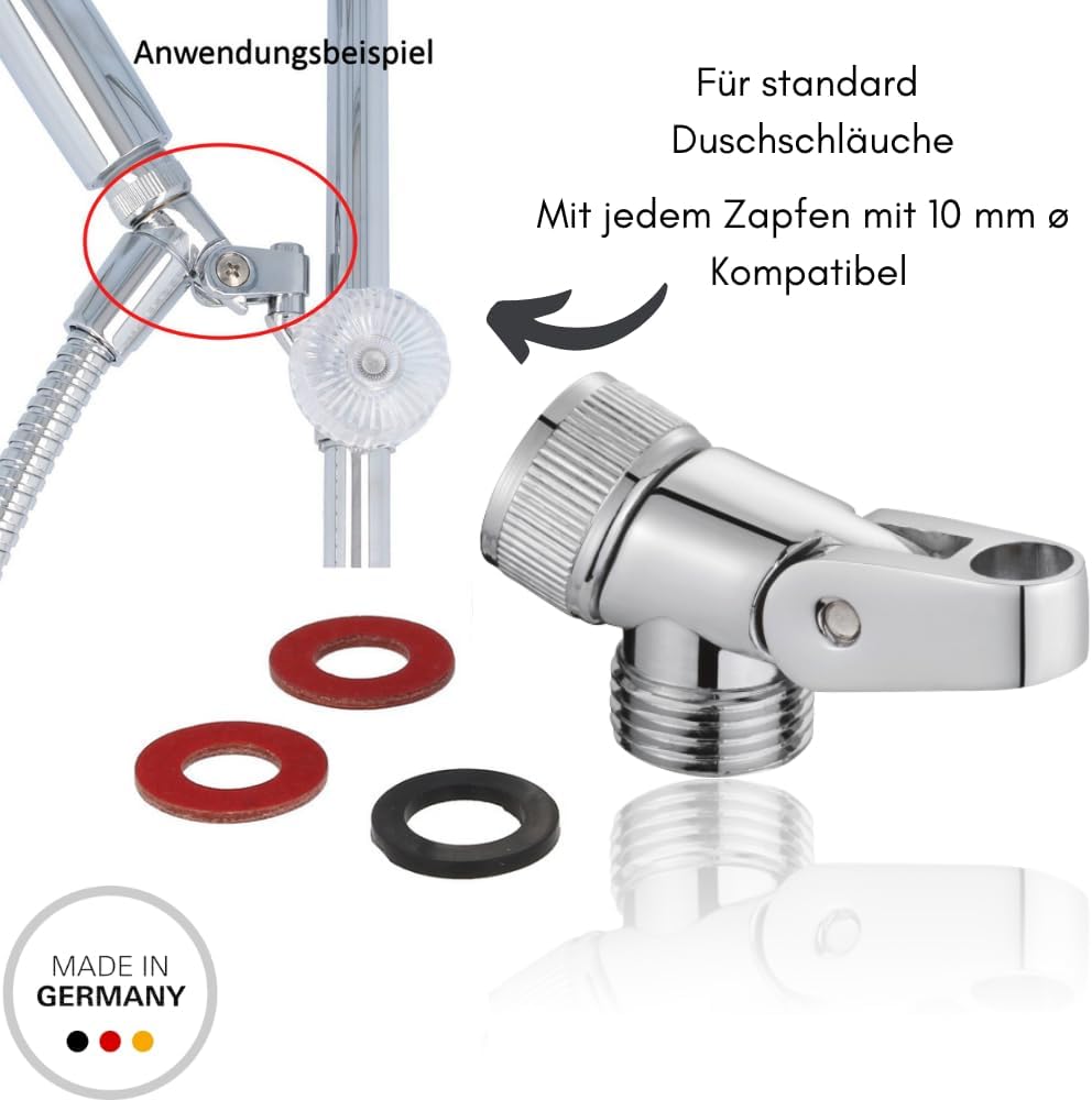 Schläfer 8122013 | Handbrausehalter 1/2" Metall, Halterung für schwenkbare Handbrausehalterung, Schw