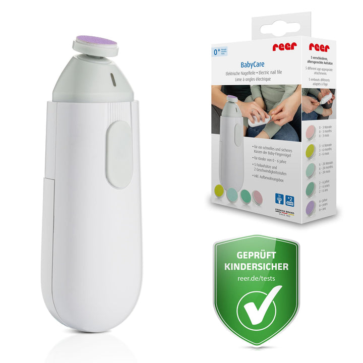 reer BabyCare elektrische Nagelfeile | Baby Nagelfeile für jede Altersstufe | Nagelpflegeset für Bab