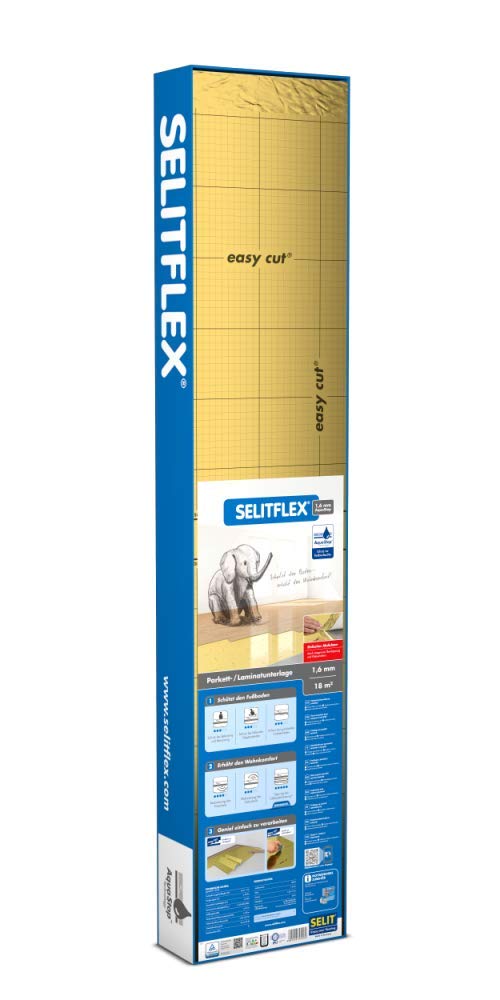 SELITFLEX 1,6 mm AquaStop - Verlegeunterlage für Parkett und Laminat mit Feuchteschutz (18 m²)
