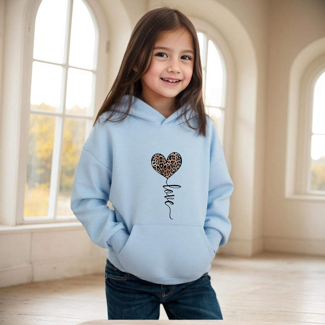 Hoodie Mädchen Kapuzenpullover Leopard Drucke Sweatshirt mit Kapuzen Casual Baumwolle Pullover Langa