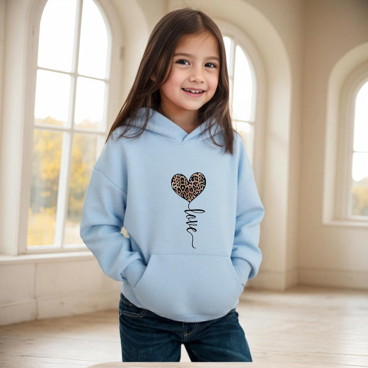 Hoodie Mädchen Kapuzenpullover Leopard Drucke Sweatshirt mit Kapuzen Casual Baumwolle Pullover Langa