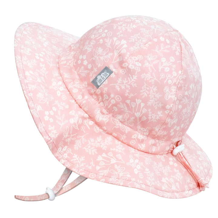 Jan &amp; Jul Grow-with-Me Baumwoll-Flapper Sonnenhut für Babys und Kinder 0-6 Monate Pink Prairie, 0-6