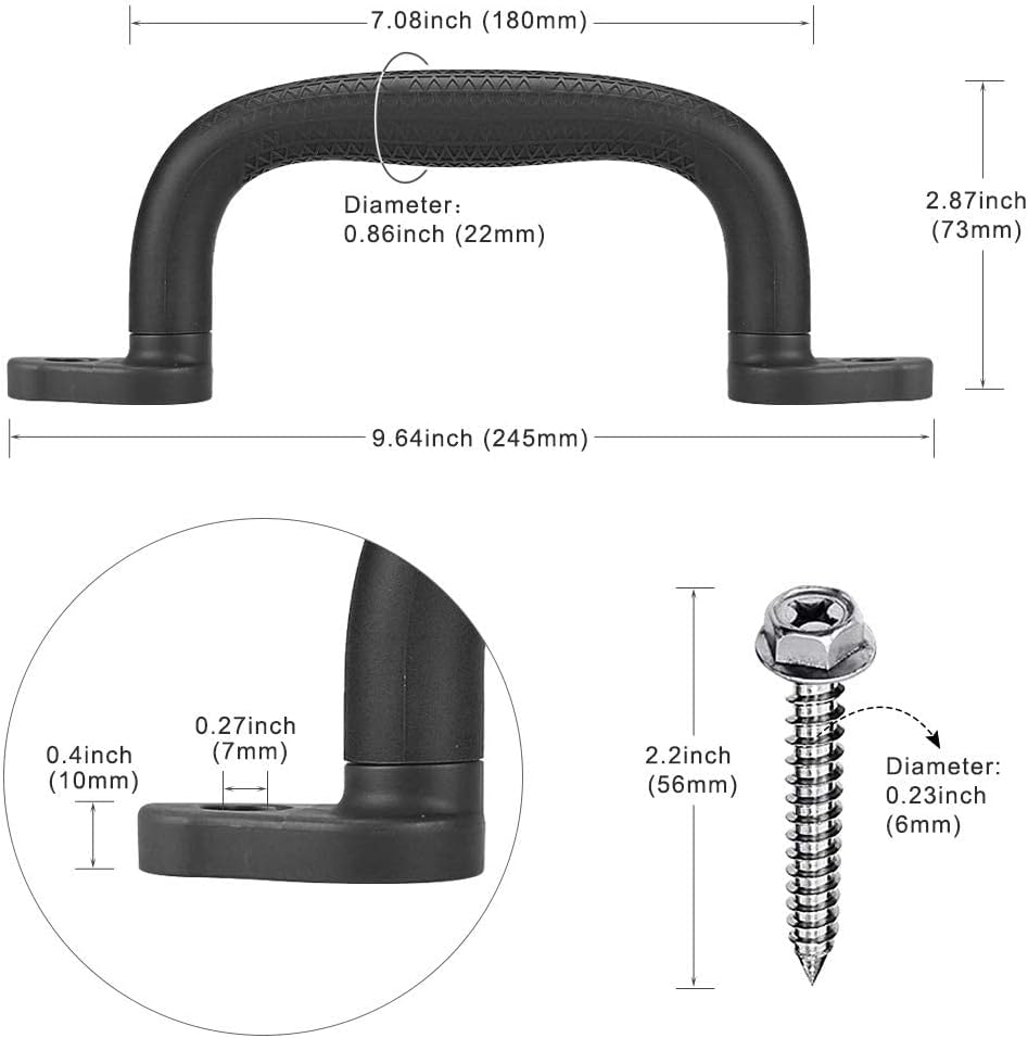 BeneLabel rutschfeste Solide Handgriffe, 18cm Sicherheitsgriffe Klettergeräte Greifer Griffe für Spi