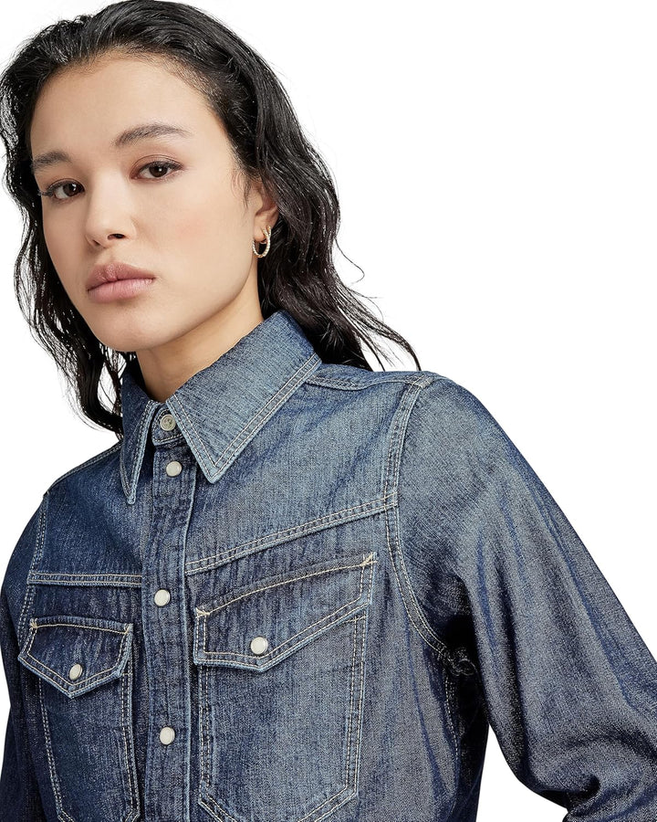 G-Star Raw Damen Slim Denim Wmn Shirts XXS Blau (Worn in Deep Sea D23682-d252-g133), XXS Blau (Worn