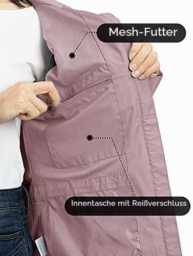Outdoor Ventures Damen Regenjacke 10000MM Wasserdicht Leichte Gefüttert Packbar Sportjacke Funktions