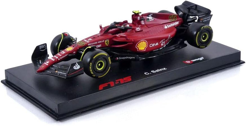 Bburago 1:43 F1 2022 Ferrari F1-75 with Helmet SAINZ, Assorted Colours