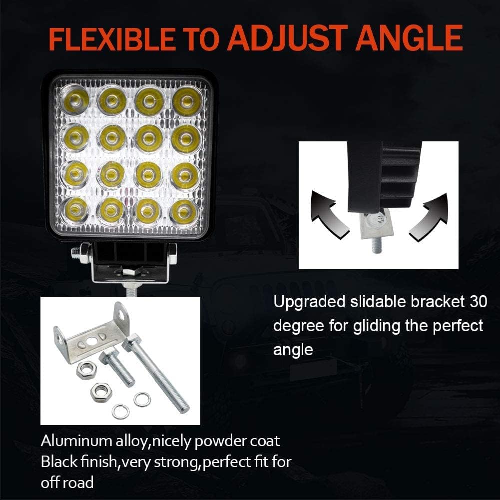 BeiLan Arbeitslichtleiste, LED-Scheinwerfer Auto-Off-Road-Licht Hilfslichter mit 48W LED-Lichtleiste