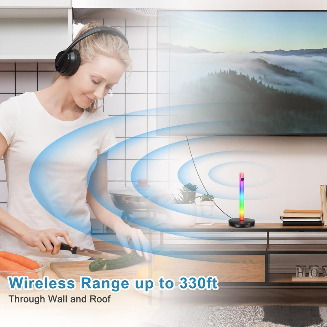 Funkkopfhörer für Fernseher, Over-Ear kabellose kopfhörer mit RF Sender, Kopfhörer-Ständer mit RGB-B