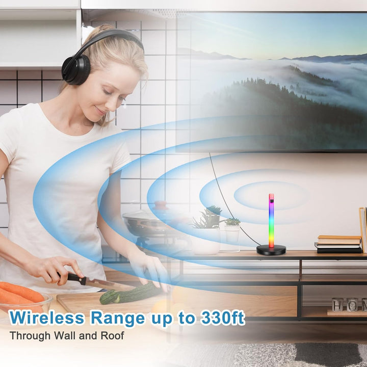 Funkkopfhörer für Fernseher, Over-Ear kabellose kopfhörer mit RF Sender, Kopfhörer-Ständer mit RGB-B