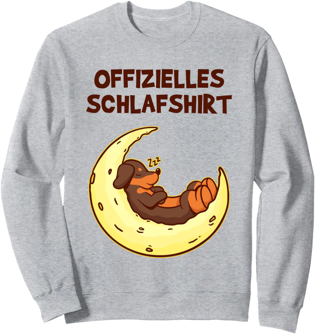 Pyjama Schlafanzug Dackel Halbmond Offizielles Schlaf Sweatshirt