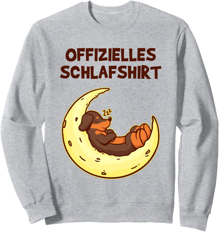 Pyjama Schlafanzug Dackel Halbmond Offizielles Schlaf Sweatshirt