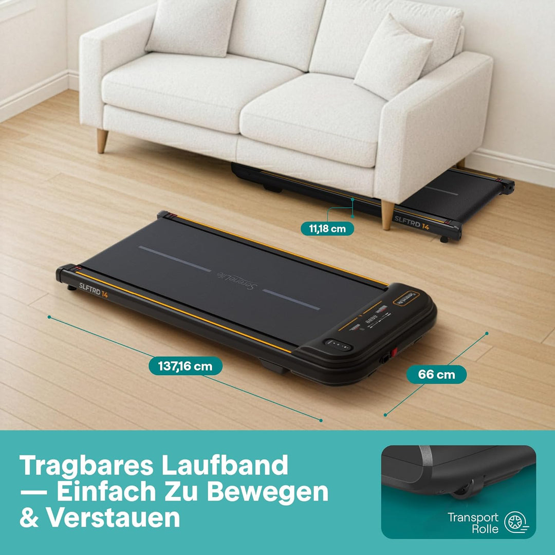 SereneLife Walking Pad, Laufband für Zuhause (Modelle: 8/9,6/10 km/h) – Schreibtisch-Laufband, leise