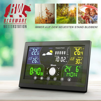 CSL - Funk Wetterstation mit Farbdisplay - inkl. Aussensensor - Funkuhr - Innen und Aussentemperatur