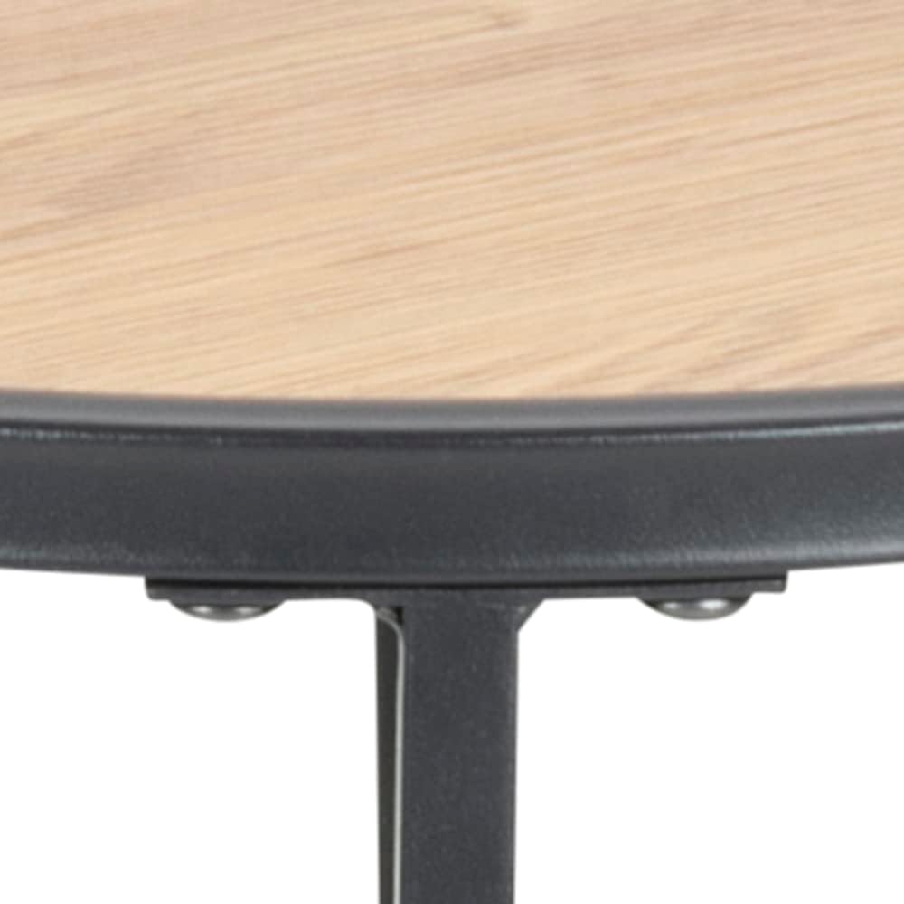 AC Design Furniture Jörn runder Beistelltisch mit Tischplatte in Eichenoptik und schwarzem Metallfus