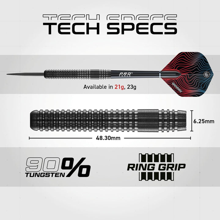 WINMAU Solaris Pro Spezial Dartset mit Stahlspitze 21.0 Gramm, 21.0 Gramm