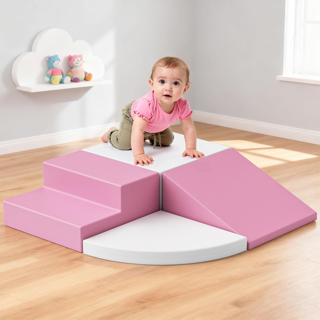 Indoor Klettergerüste für Kinder,Soft Play Corner Climber 4er Softbausteine Set für Kleinkinder & Ba