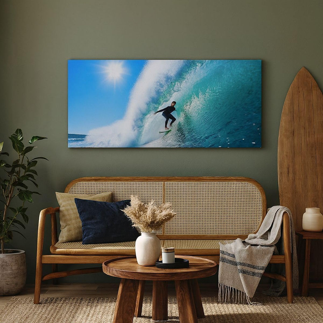 Wandbilder Dekoration Wohnzimmer Windsurfing strand ozean spass Panorama Bilder auf Leinwand 120x50c