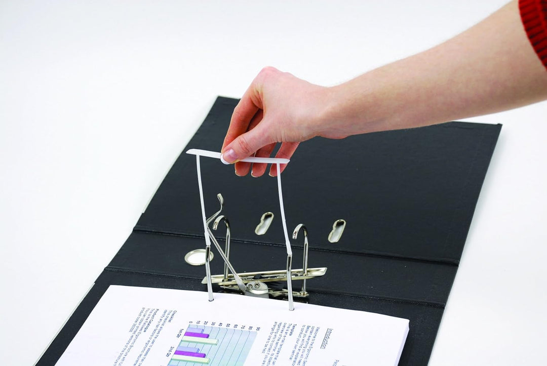 BANKERS BOX Abheftbügel, Archivclip mit 85 mm Armlänge und Deckleiste, aus 100% recyceltem Plastik,