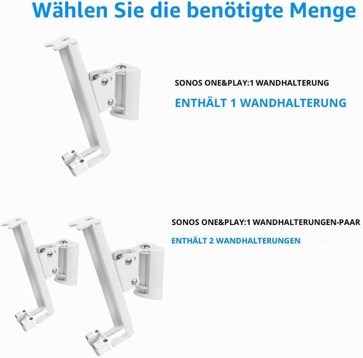 EMAQUIN Wandhalterung für SONOS One/SONOS One SL/SONOS Play 1 Speaker(Drehbar und neigbar,kompatibel