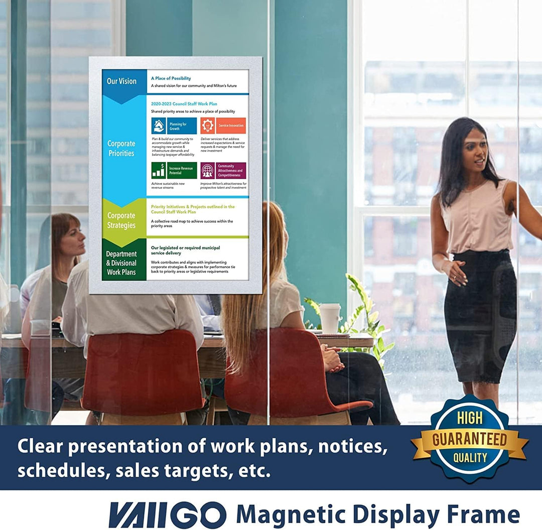 VAIIGO Magnetrahmen Info-Rahmen Selbstklebend mit Magnetverschluss für Informationsrahmen DIN A4 For