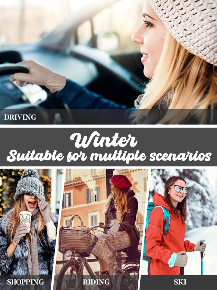 GSG SINCE 1998 Lederhandschuhe Damen Gefüttert aus Chromfreiem Echtleder – Wollfutter/Fleecefutter S