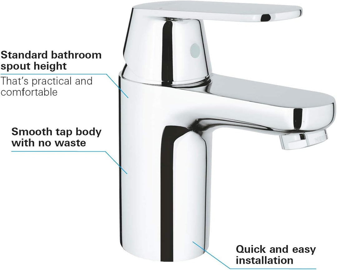 Grohe Eurosmart Cosmopolitan Einhand-Waschtischbatterie, niedriger Auslauf, glatter Körper S Glatter