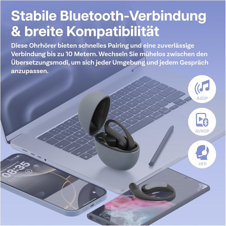 KI Übersetzer Ohrhörer Echtzeit von MMOBIEL – 148 Sprachen mit App (Android & iOS) – Bluetooth 5.4 K