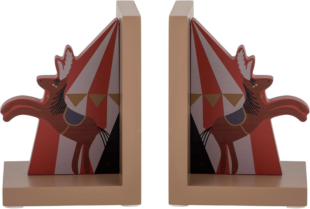 Bloomingville Mini Santos Set aus 2 Buchstützen aus 100% MDF hergestellt, in der Farbe Rot, Masse: 1