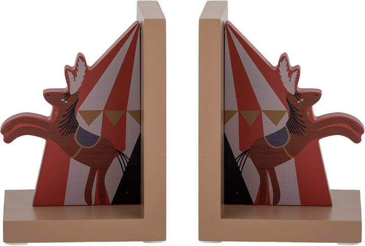 Bloomingville Mini Santos Set aus 2 Buchstützen aus 100% MDF hergestellt, in der Farbe Rot, Masse: 1