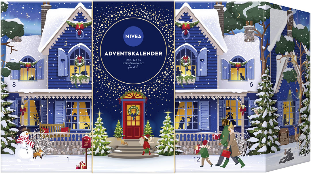 NIVEA Adventskalender 2025 – 24 Türchen mit verwöhnenden Überraschungen, Weihnachtskalender mit Pfle
