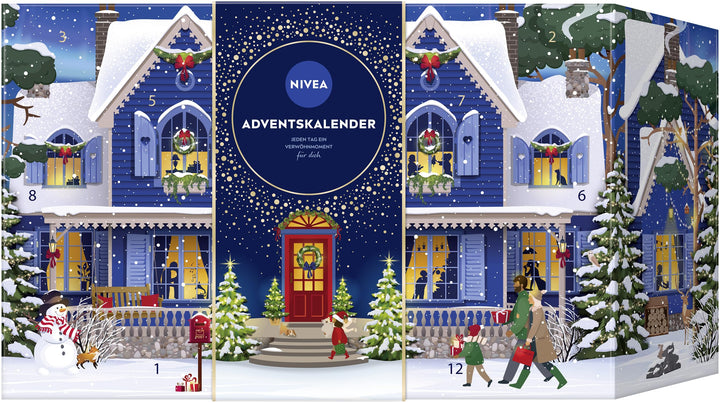 NIVEA Adventskalender 2025 – 24 Türchen mit verwöhnenden Überraschungen, Weihnachtskalender mit Pfle
