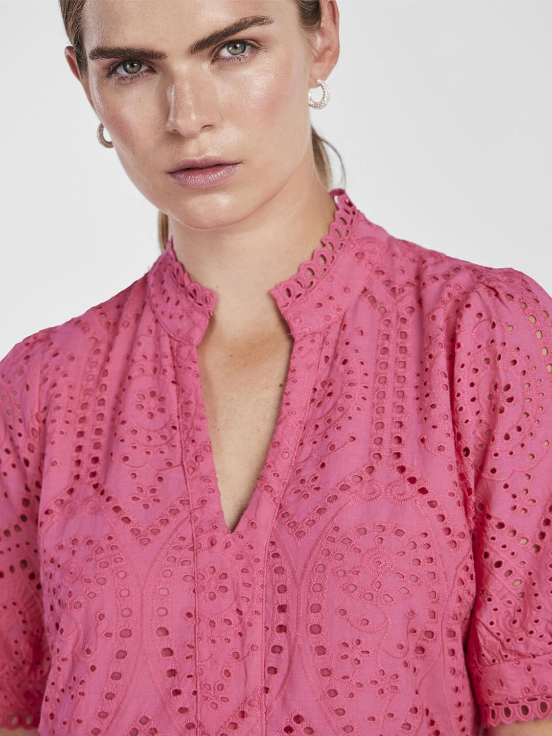 YAS Damen Yasholi Ss Dress S. Noos Kleid S Fandango Pink, S Fandango Pink