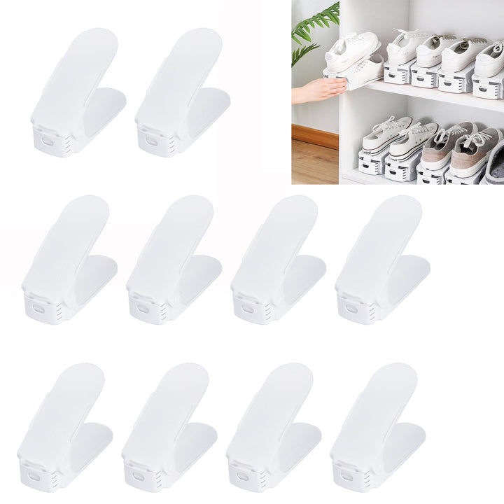 30 Stück Verstellbarer Schuhregal Schuhhalter Schuhstapler rutschfest 3 Höhenverstellbar Schuhorgani
