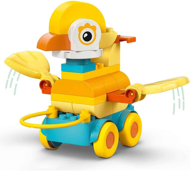 LEGO DUPLO Town Tiere auf Rädern 3-in-1-Set - Montessori Spielzeug zum Bauen von Ente, Fisch oder Hu