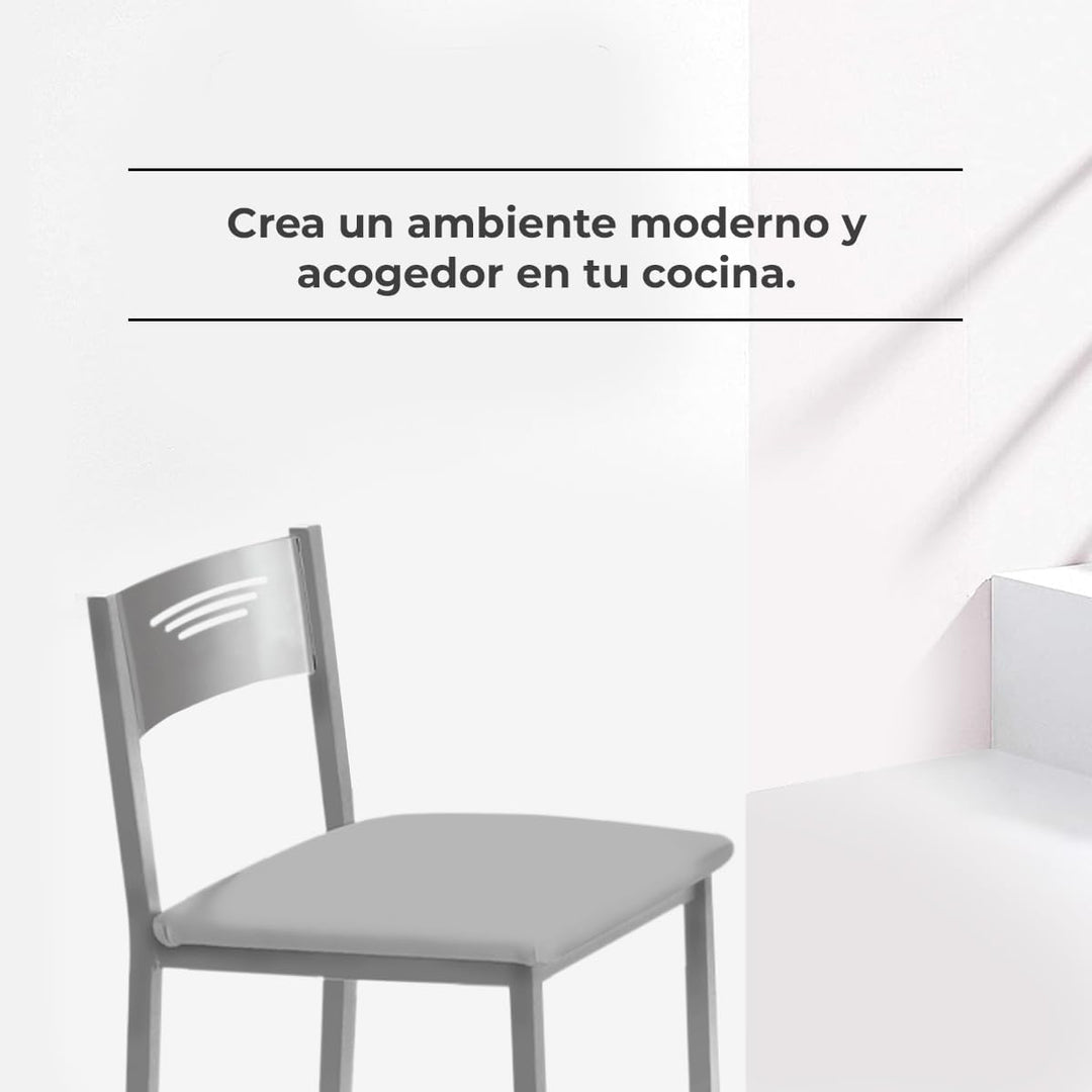 ASTIMESA Hocker für die Küche, 70 cm, Kunstleder, Grau (TAB70GR), Grau