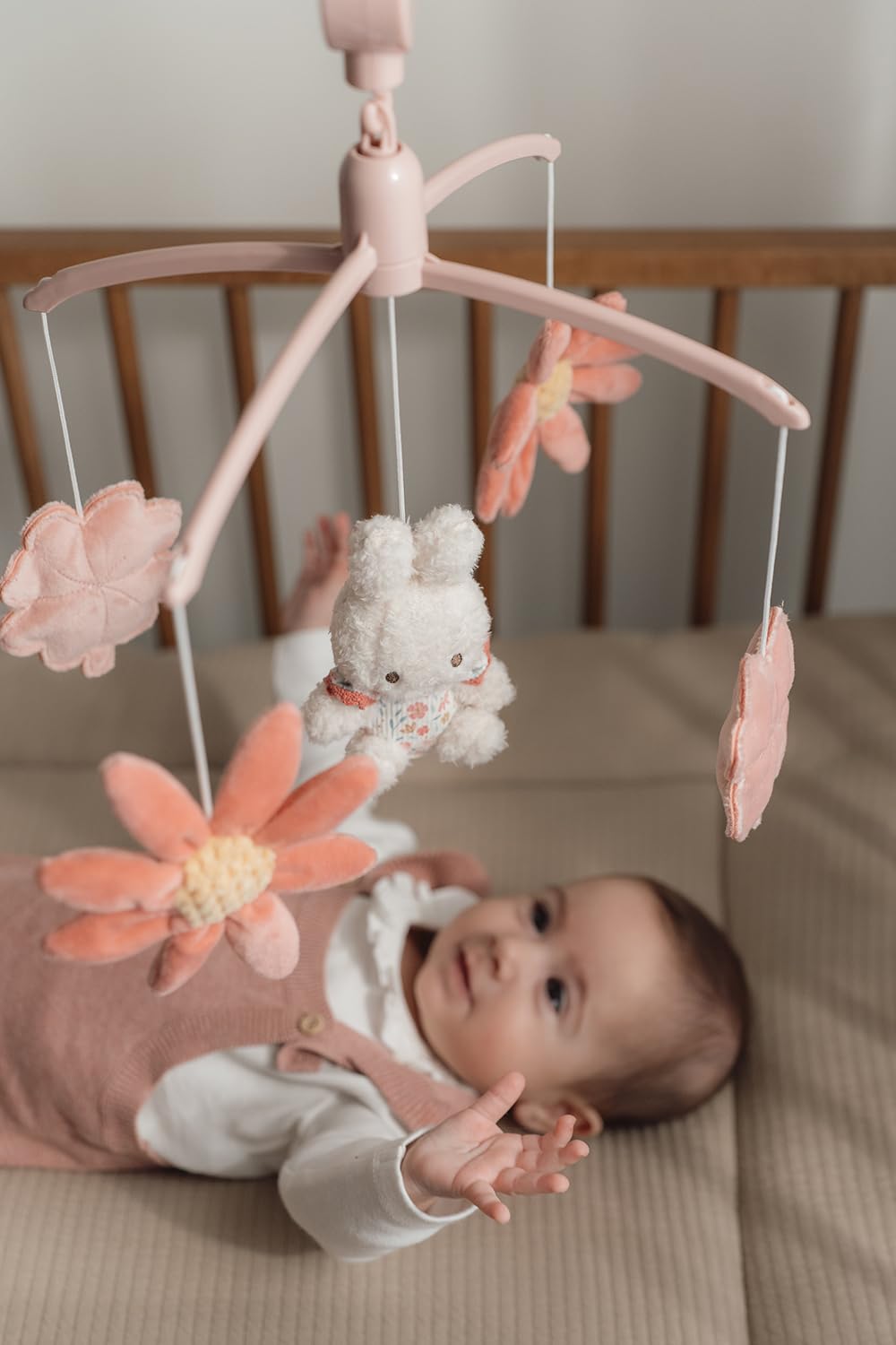 nijntje miffy x Little Dutch Mobile Musik Spieluhr mit Halterung für Babybett Hase Miffy rosa - Luck