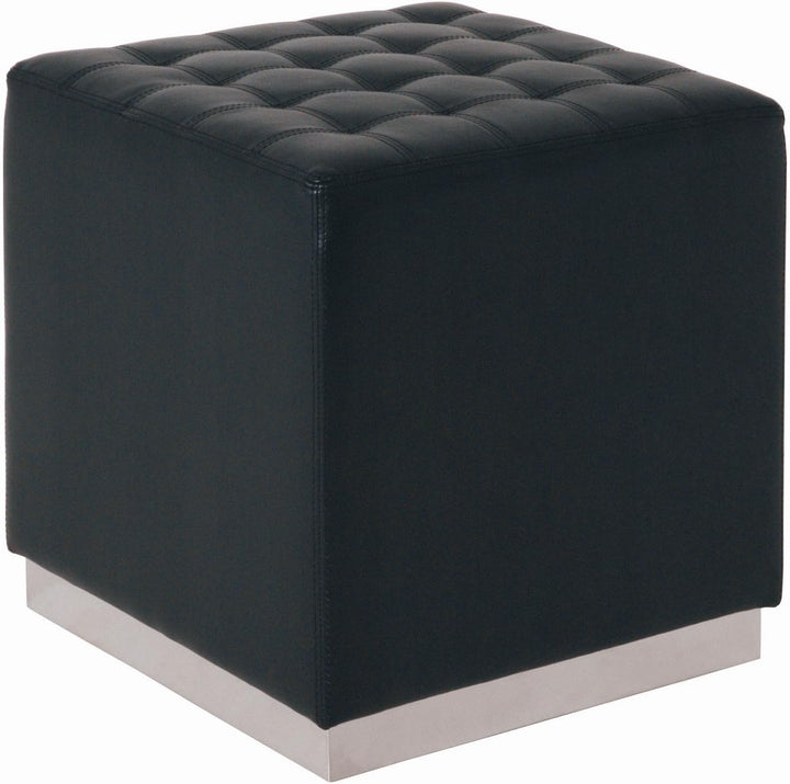 HAKU Möbel Hocker, Kunstleder, chrom-schwarz, B 40 x T 40 x H 42 cm Chrom-schwarz 40 x 40 x 42, Chro