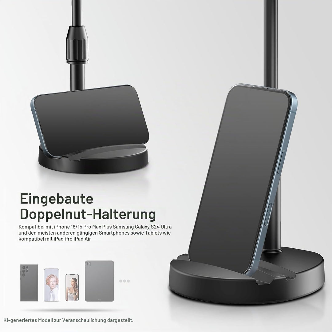 NEEWER Basics 5" LED Tisch Ringlicht mit Ständer, Monitorhalterung, 10W kompatibel mit iPhone, Compu