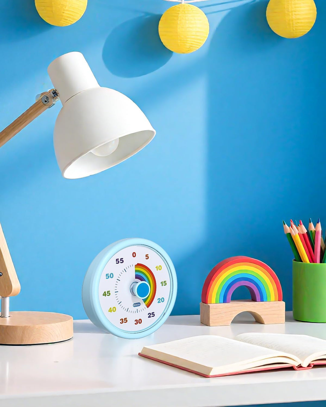 Visueller Timer für Kinder 60 Minuten Countdown Timer mit Grossem Bildschirm, für Kinder Zahnputztim