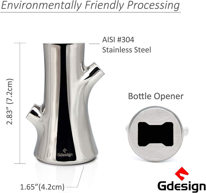 Gcurtain Gdesign Bierflaschenöffner aus Edelstahl Hochbelastbar Polierte Ausführung, Geschenkpackung