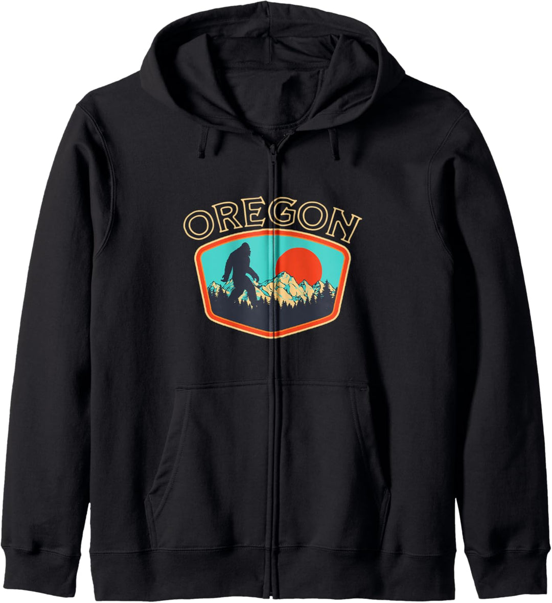 Oregon Bigfoot Vintage Outdoor Badge Retro Style Graphic Kapuzenjacke