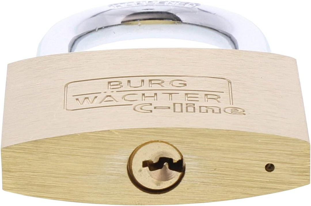 Burg Wächter Vorhängeschloss, C-Line 222 60 SB, inkl. 2 Schlüssel, Messing 60 mm (Packung mit 2) 60