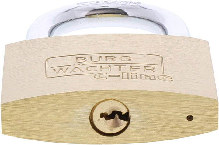 Burg Wächter Vorhängeschloss, C-Line 222 60 SB, inkl. 2 Schlüssel, Messing 60 mm (Packung mit 2) 60