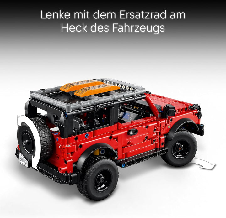 LEGO Technic Ford Bronco SUV Offroad-Fahrzeug – Modellauto mit aufklappbaren Türen, V6-Motor, Federu