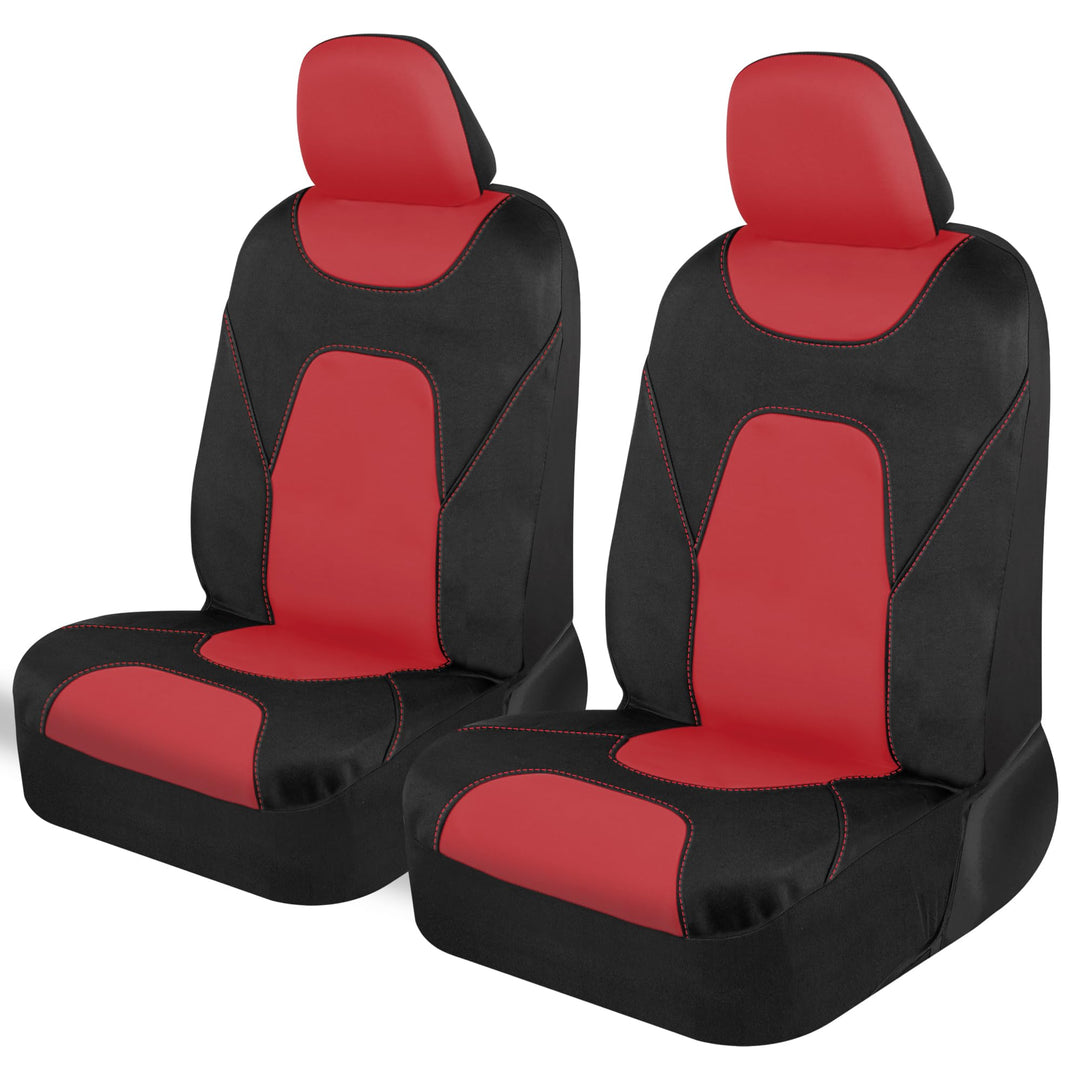 Motor Trend AquaShield Autositzbezüge für Vordersitze Rot - Zweifarbig Wasserdicht Sitzbezüge für PK