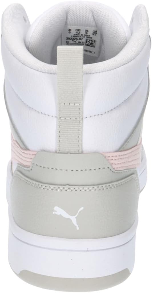 Puma Unisex Rebound V6Sneaker 37 EU Puma White Frosty Pink Sedate Gray, 37 EU Puma White Frosty Pink