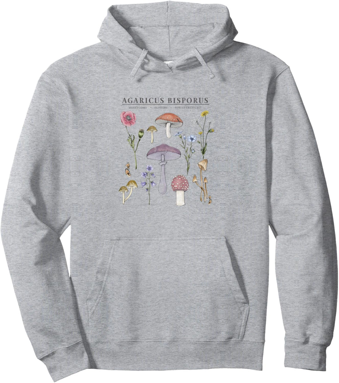 Mushroom Art Identification Chart Pullover Hoodie