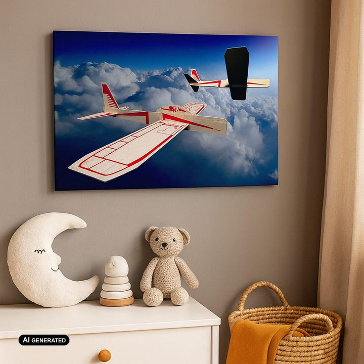 Bilder auf Leinwand 100x70cm Leinwandbild Segelflugzeuge fliegen hoch Modell Gross Wanddeko Bild Sch